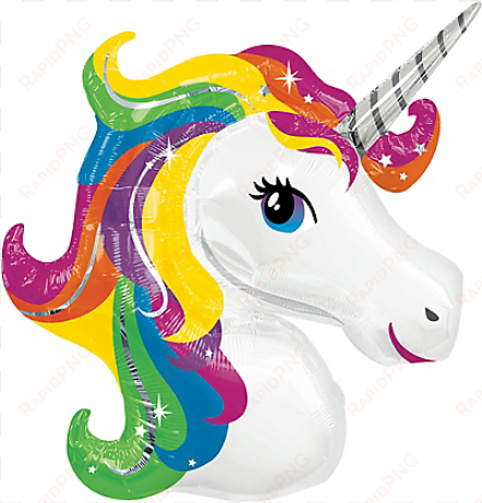 1 x unicorn head helium foil balloon supershape 38