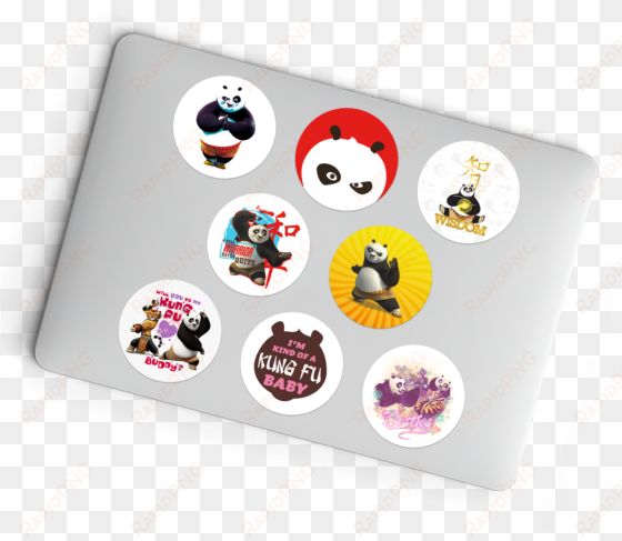 10 different kung fu panda glueless laptop stickers - kung fu panda