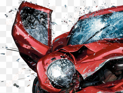 10 psd broken window glass images - red car crash png