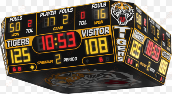 10' wide basketball scoreboards - sports scoreboard no background
