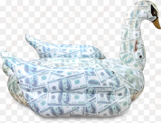 $100 bill swan pool float - money swan float