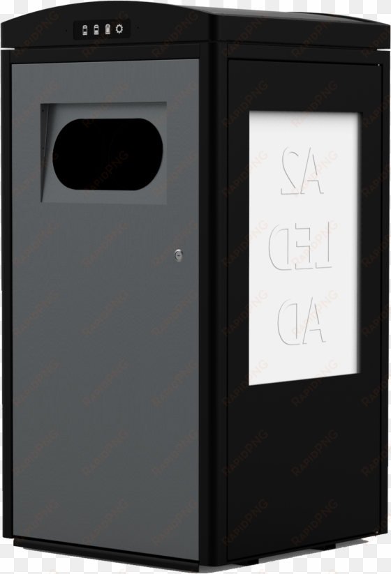 100l cleancube solar-powered waste compacting bin - solar powered compacting trash cans