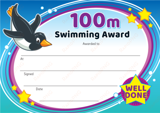 100m swimming certificate