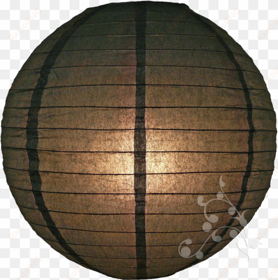 14' black round paper lantern, even ribbing, hanging