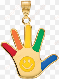 14k gold autism handprint pendant