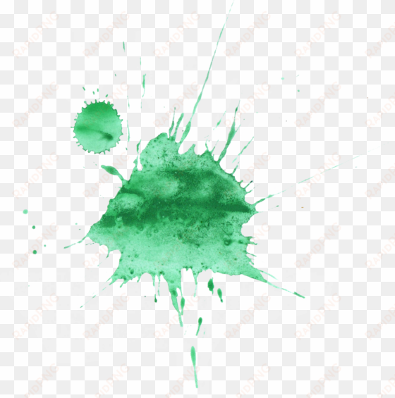16 green watercolor splatter - watercolour splat png green