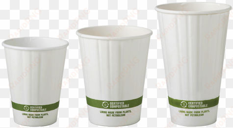 16 oz double wall compostable hot paper cups - 8 oz white compostable coffee cups | biodegradable