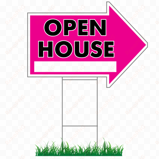 16" x 24" open house directional arrow signs & stakes - signs open house sunday 2 4