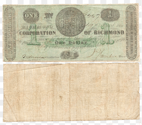 1861 $1 corporation of richmond, virginia tr05-21 ~ - virginia