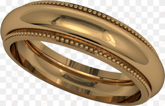 18ct yellow gold wedding band with milgrain detail - engagement ring