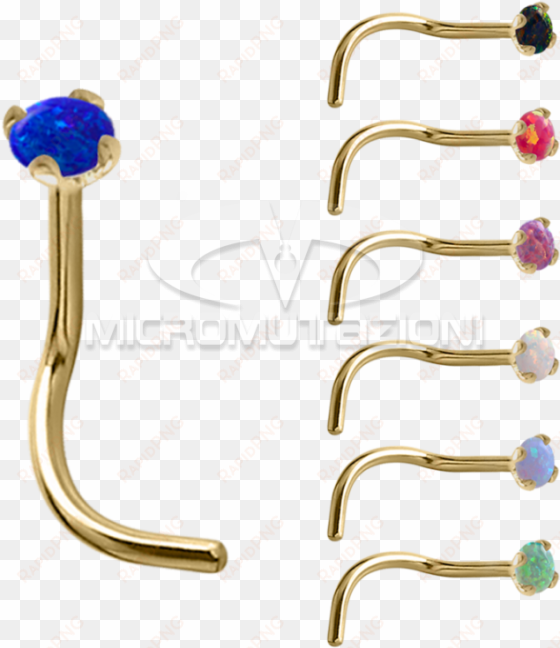 18k gold prong set opal nose stud nose studs & rings - prong setting