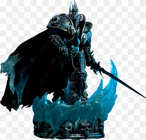 19" world of warcraft polystone statue arthas - world of warcraft arthas 1:5 scale statue by sideshow