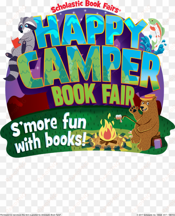 190114 happy camper book fair clip art logo - library