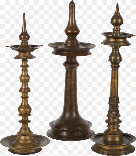 19th century bronze indian temple oil lamp on decaso - indian temple candle holders