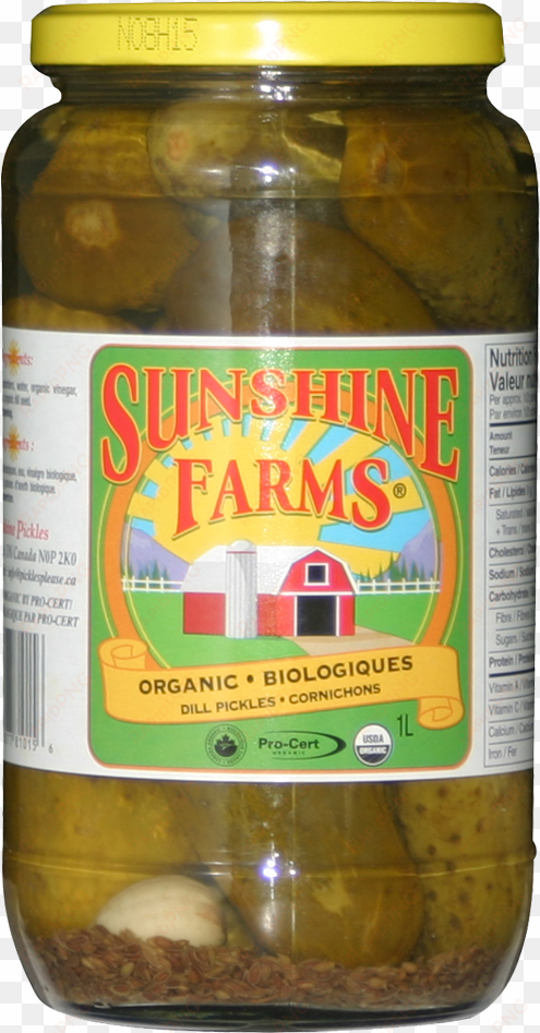 1l organic pickled dill pickles - sunshine farms organic whole dill pickles