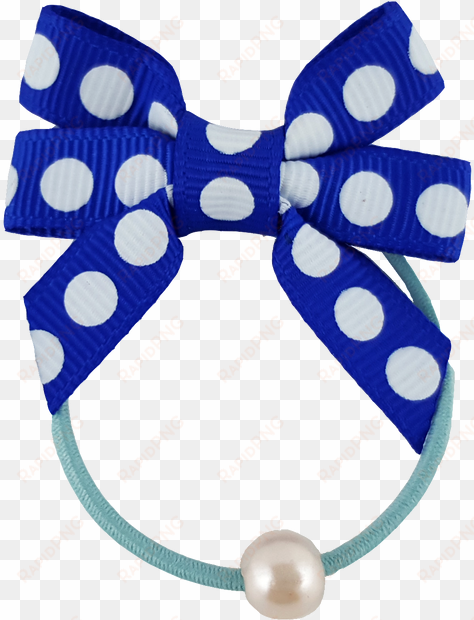 2" dots printed overlay bow with tails - polka dot