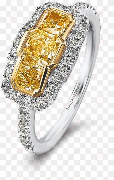 20 three stone my girl yellow diamond ring - engagement ring