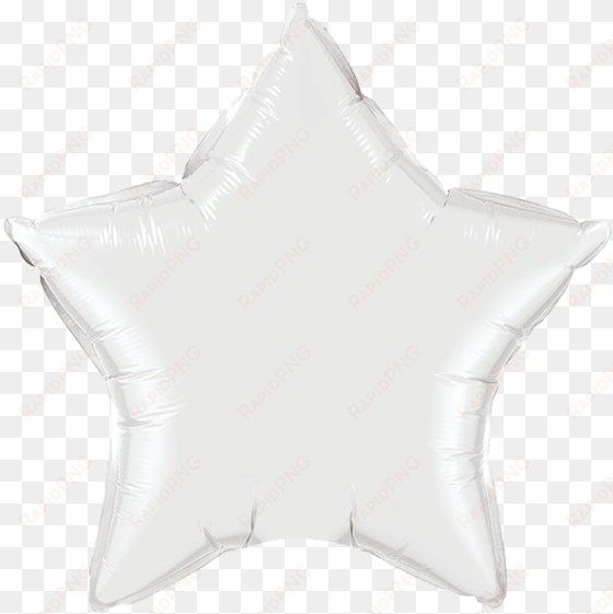 20" white star foil balloon - baby blue star balloons
