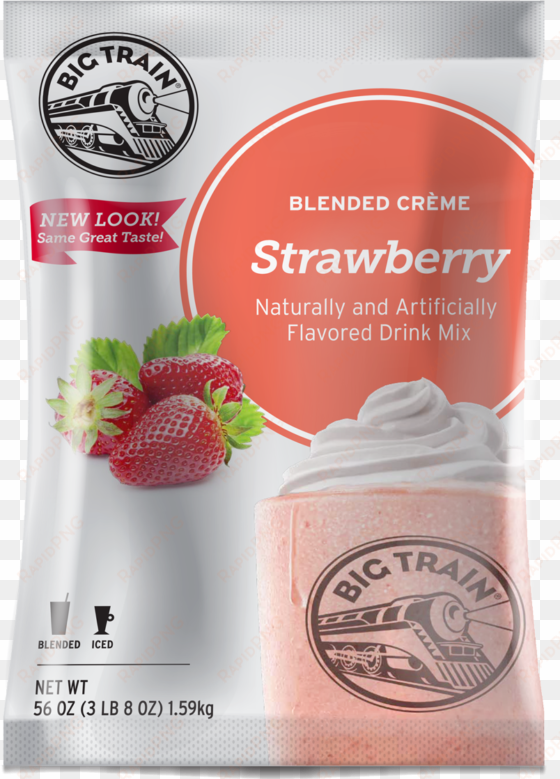 200500 bc strawberrycreme - big train hazelnut blended creme frappe mix - 3.5 lb.