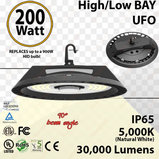 200w led high bay ufo 30000lm 5000k dimmable motion - lumen