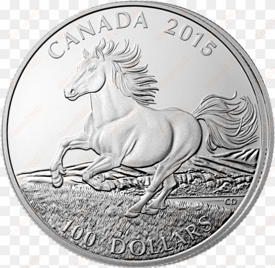 2015 $100 canadian horse fine silver coin