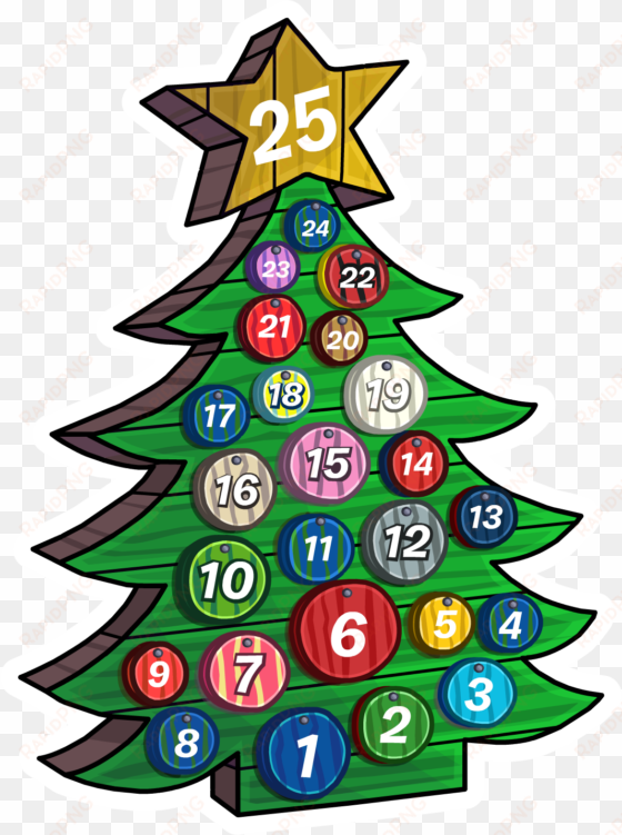 2016 advent calendar icon - club penguin christmas tree