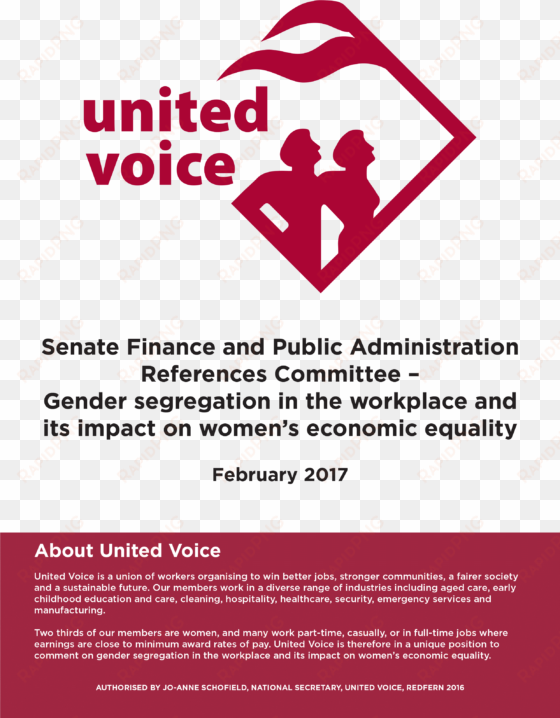 20170217 gendersegregation cover1 - united voice logo png