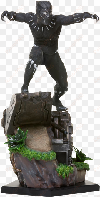 23" marvel statue black panther - black panther iron studios