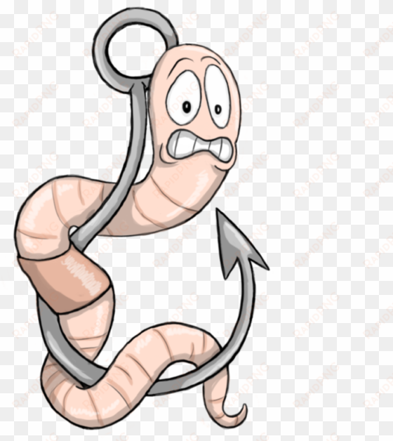 28 collection of fishing hook worm clipart - worm on a hook clipart