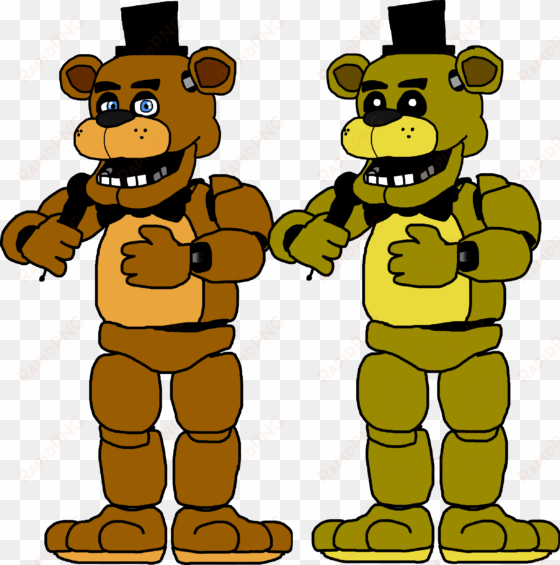 28 Collection Of Golden Freddy Fazbear Drawing - Freddy Fazbear And Golden Freddy transparent png image