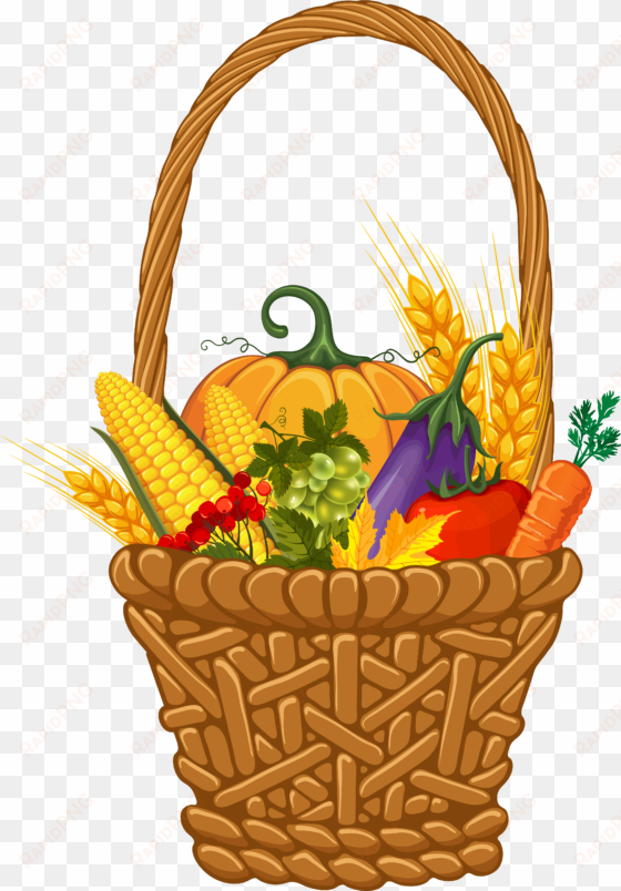 28 collection of thanksgiving baskets clipart - harvest clipart