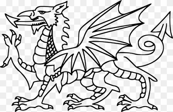 28 Collection Of Welsh Dragon Clipart - Welsh Dragon To Colour transparent png image