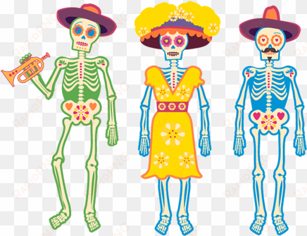 3 day of the dead skeletons - el dia de los muertos skeletons