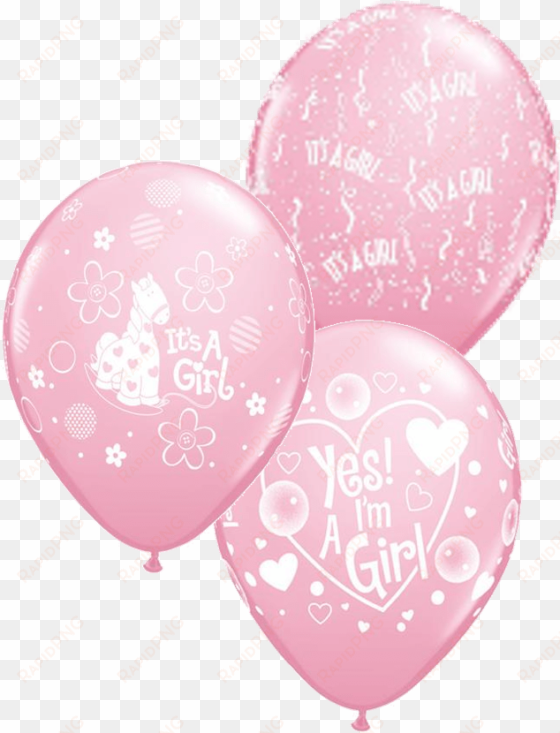 3 love latex balloons - 11 inch yes i'm a girl pink - latex