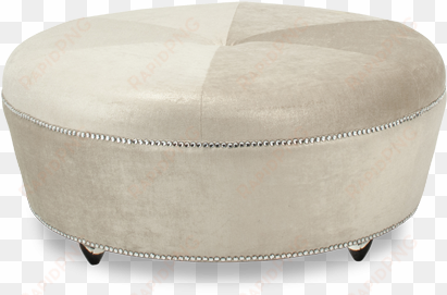 36 round ottoman clear legs nail head trims button - aico bel air park round ottoman by michael amini