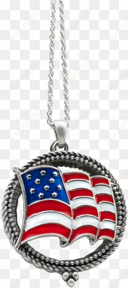 3626 waving flag magnifying necklace - locket