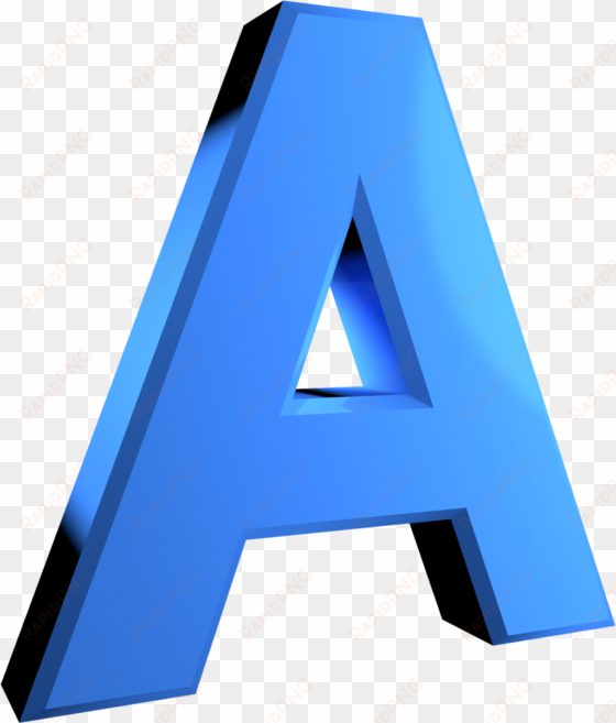 3d alphabet letters png - letter a 3d png blue