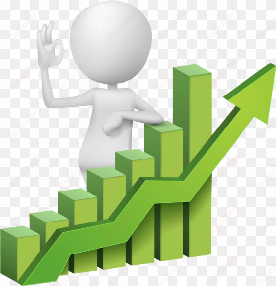 3d people with bar chart - 3d bar chart png