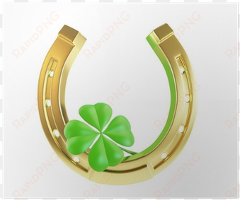 4 Leaf Clover And Horseshoe transparent png image