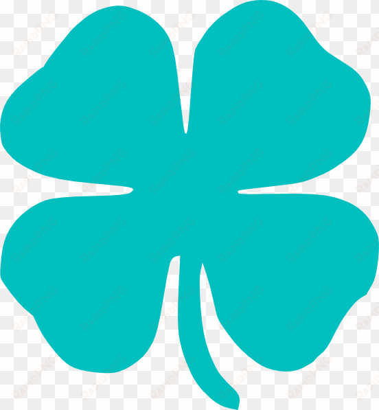 4 leaf clover clipart png - teal four leaf clover