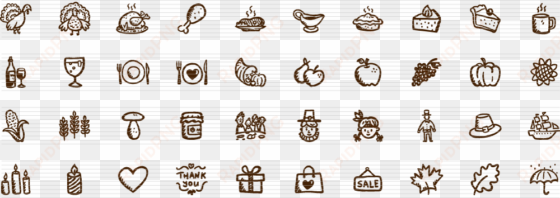 40 hand drawn thanksgiving icons 40 hand drawn vector