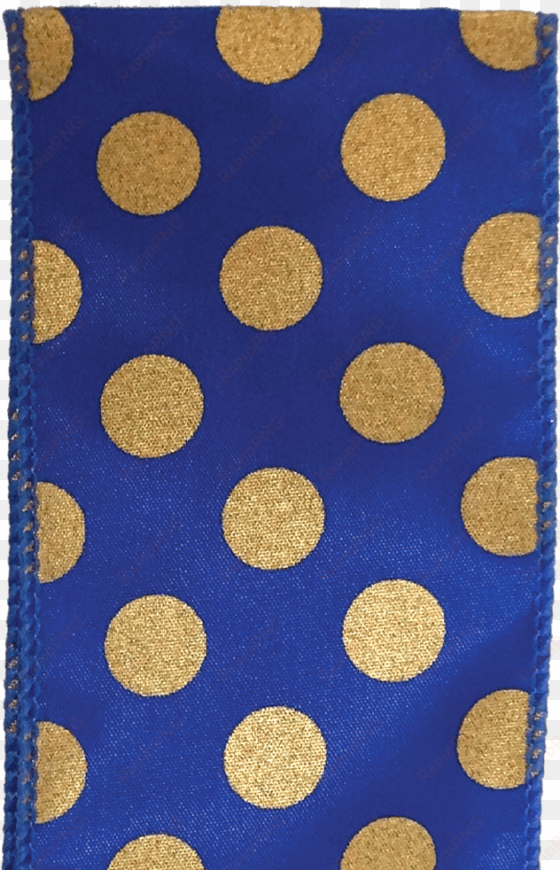 #40 wired spirit dot ribbon royal/gold 10 yd - polka dot