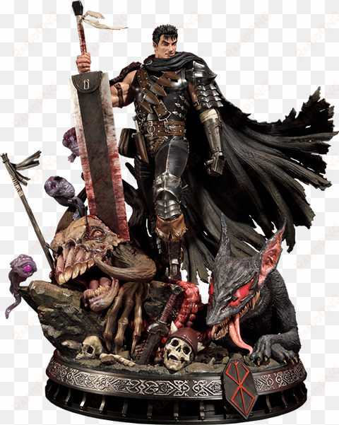 43" berserk statue guts the black swordsman - first 4 figures guts