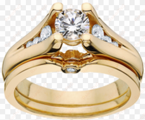 4356ew1/2r - 14k yellow gold bridal set .33tw + 1/2 center diamond