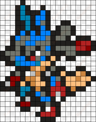 448 mega lucario perler bead pattern / bead sprite - pokemon pixel art mega lucario