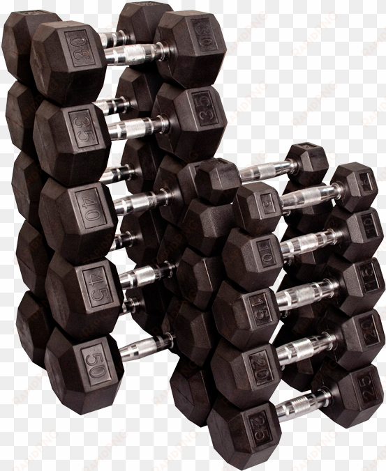 5-50lbs rubber hex dumbbell pairs
