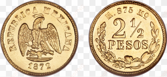 5 pesos 1872 - monedas de peso mexicano