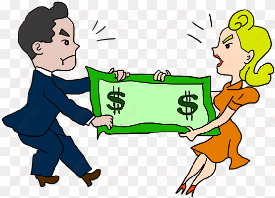 5 things to boost your financial wellness - clipart fighting over money