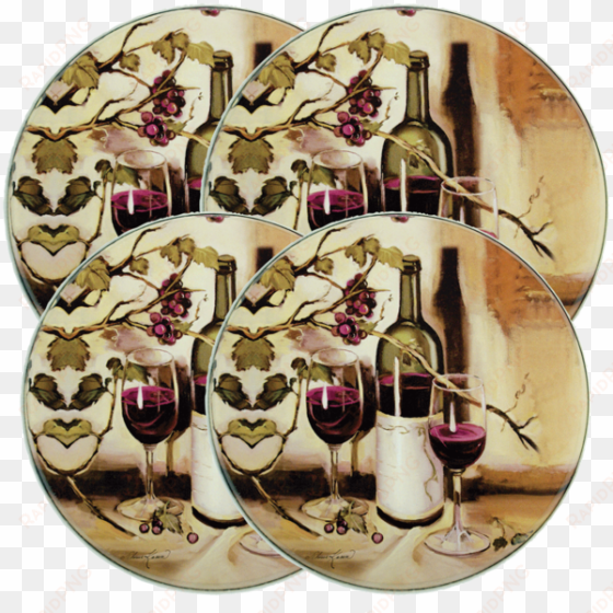 5000 ripe from the vine 4-pack licensed round burner - grapes round wine themed placemats