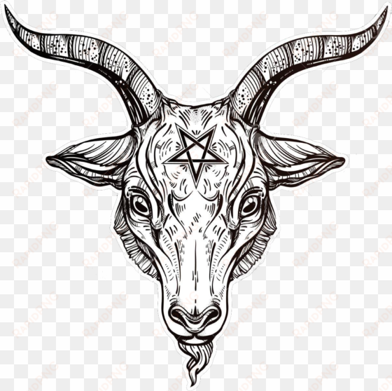 69137579 pentagram with demon baphomet satanic goat